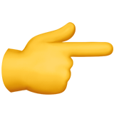 mano apuntado a la derecha